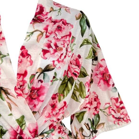 Show Me Your Mumu Floral Kimono Robe Pink Green One Size - Picture 4 of 9